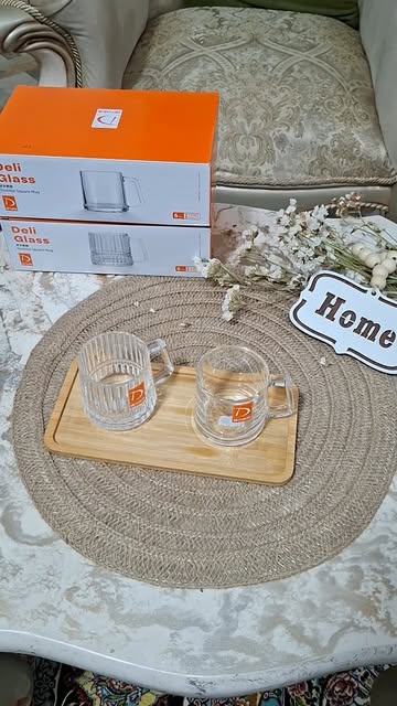 فنجان دلی گلس اصلی دسته دار بسته ۶عددی